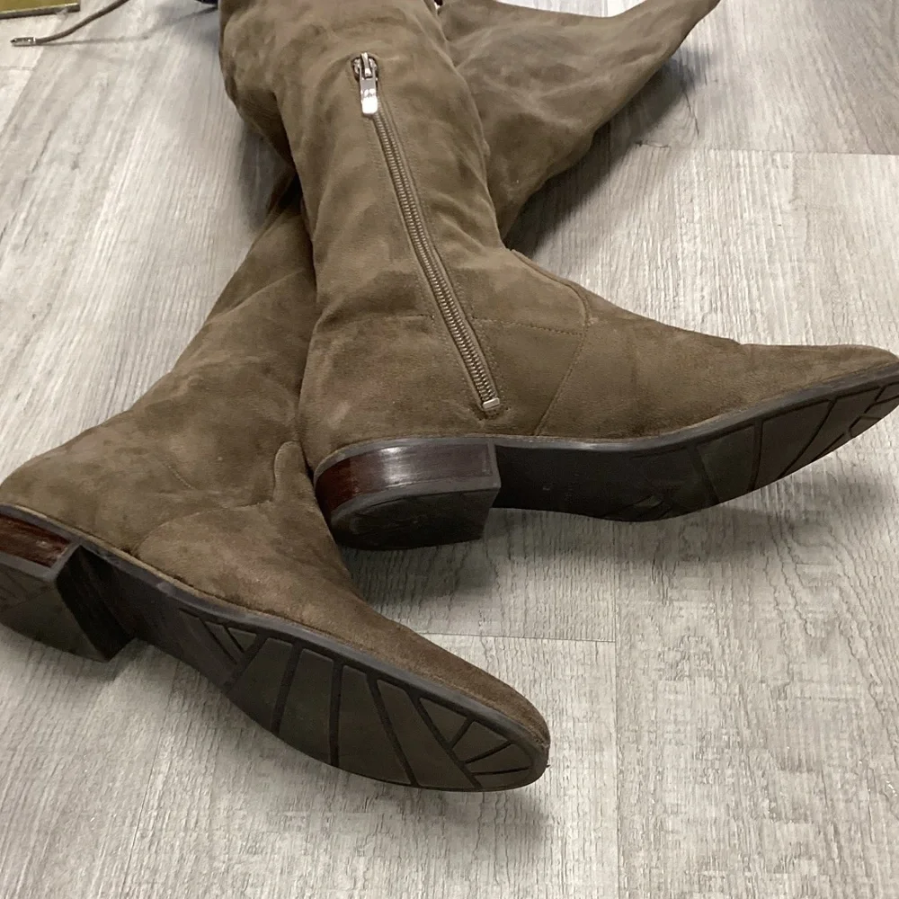 Marc Fisher Suede Over-the-Knee Boots Taupe Gray Women’s 8.5